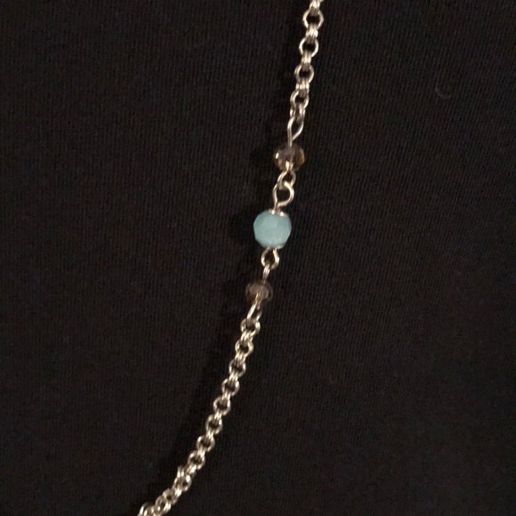 πHPπ Long Pearl and Blue Bead Layering Necklace - Picture 3 of 5